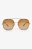 Chloe Beige/Gold 42S Aviator Sunglasses