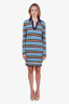 M Missoni Blue/Orange Multicolour Long Sleeve Mini Dress Size L