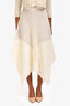 Dion Lee Ivory Vein Lace Pleated Midi Length Skirt Size 4