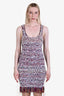 Balmain White/Multicolour Knit Fringe Sleeveless Dress Size 38