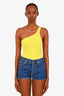 Isabel Marant Yellow 'Sage' One Shoulder Swimsuit Size 36
