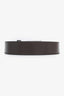 Gucci Brown Plutone Calfskin Interlocking G Plaque Belt Size 90