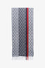 Gucci Grey Cashmere GG Logo Fringe Scarf