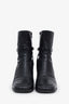 Saint Laurent Black Leather Square Toe Heeled Logo Ankle Boots Size 41