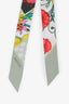 Gucci White/Multicolour Silk Blooms Print Twilly