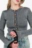 Louis Vuitton Grey Ribbed Bell Sleeve Cardigan Size XS