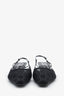 Gucci Black Mesh Crystal Embellished GG Slingback Kitten Heels Size 39.5