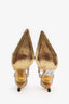 Pre-loved Chanel™ Beige Leather CC Ankle Strap Pumps Sandals Size 37.5