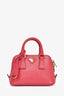 Prada Pink Saffiano Leather Mini Promenade Bag with Strap