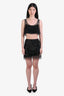 Prada Black Rhinestone Cropped Double Lined Tank Size 42 + Skirt Size 38 Set