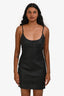 Alexander Wang Black Lambskin Cami Tank Mini Dress Size 6