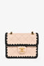 Pre-loved Chanel™ 2022 Light Pink/Black Leather My Own Frame Mini Flap Bag