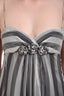 Hugo Boss Grey Silk Striped Bubble Hem Mini Dress Size 6