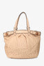 Gucci Light Beige Ostrich Bamboo Buckle Tote Bag