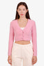 Alexander Wang Pink Cotton Cropped Cardigan Size S