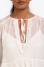 Cinq À Sept White Sheer Ruffle 'Steffina' Blouse Size XS