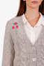 Alessandra Rich Grey Alpaca Wool-Blend Cropped Sweater Size 38