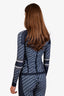 Christian Dior Navy Oblique Mock Neck Athletic Zip Up Shirt Size XS