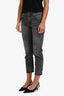 Christopher Kane Grey Faded Floral Print Low Rise Crop Jeans Size 25