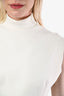 Lanvin White Sleeveless Mock Neck Top Size 42