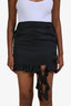 Remain Black Satin Ruffle Mini Skirt Size 4