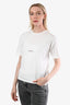 Saint Laurent White Cotton Logo-Print T-Shirt Size XS