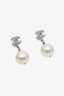 Pre-loved Chanel™ 2015 Faux Pearl Mini Crystal CC Logo Drop Earrings