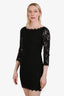 Diane von Furstenberg Black Lace 3/4 Sleeve Mini Dress Size 4