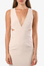 Alice and Olivia Tan Cut Out Deep V Sleeveless Dress Size 4