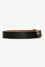 Fendi Black Leather Gold Buckle 'Monster Eyes' Thin Belt Size 90