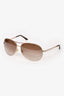 Tom Ford Gold/Brown Aviator Sunglasses