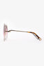 Chloe Gold/Pink 'Carolina' Round Sunglasses