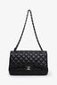 Pre-loved Chanel™ 2011-12 Black Quilted Lambskin Jumbo Double Flap Bag