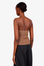 Khaite Brown Jericho Ribbed Strapless Knit Top Size L