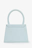 Jacquemus Light Blue Leather Large Chiquito Top Handle with Strap