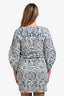 Chloe Blue/White Print Long Sleeve Top + Mini Skirt Set Size M