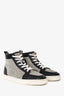 Christian Louboutin Grey Canvas Leather High Top Sneakers Size 43.5 Mens