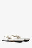 Lorena Antoniazzi White Leather Twisted Slides Size 37