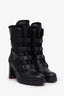 Christian Louboutin Black Leather Shearling 'Glorymount' Spike Heeled Boots Size 39