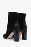 Manolo Blahnik Black Suede 'Rosie 90' Patent Leather Heeled Ankle Boots Size 39.5