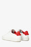 Givenchy White/Red Leather Urban Street Low Top Sneakers Size 37