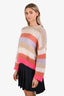 Red Valentino Cream/Orange Striped Mohair Blend Sweater Size Small