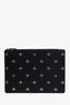 Gucci Black Leather Gold Bee Messenger Bag