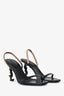 Saint Laurent Black/Nude Leather Opyum 85 Slingback Sandals Size 37