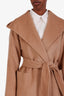Max Mara Brown Camel Hooded Belted Rialto Short Coat Size 2