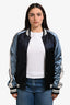 Valentino 2018 Navy/Blue Silk Butterfly Embroidered Bomber Jacket Size 50