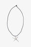 Tiffany & Co. Sterling Silver Elsa Peretti Starfish Pendant Silk Cord Necklace