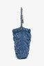 Pre-Loved Chanel™ 2024 Light Wash Denim Quilted Studded Denim Mini 22 Hobo