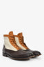 Alexander McQueen Tan Tri-Colour Leather and Suede Ankle Boots Size 41 Mens