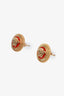 Versace Red/Gold Medusa Stud Earrings
